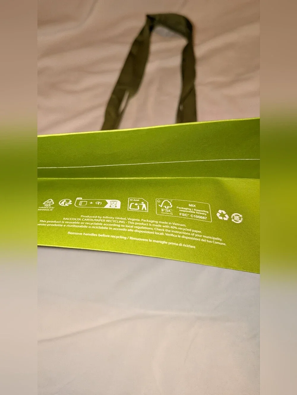 Tory Burch Logo Shopping Bag Green VGUC